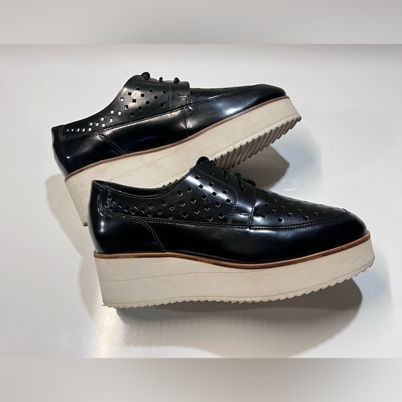 ELK the LABEL Black patent leather Derby lace up platform Oxford size 8. - Picture 6 of 9